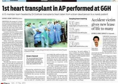 First Successful Heart Transplant Surgery in A.P @ Guntur Government General Hospital