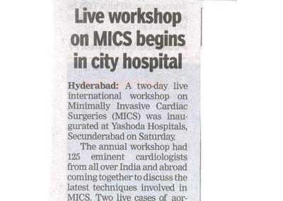 MICS - 2015 Event - Live Workshop on Minimally Access Aortic Valve Replacement through Right Mini Thoracotomy