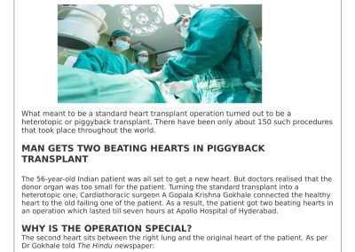 National Coverage on Piggyback Heart Transplant Surgery by Dr Gokhale and Team