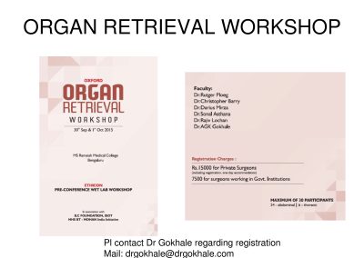 Oxford Organ Retrieval Workshop @ Banglore